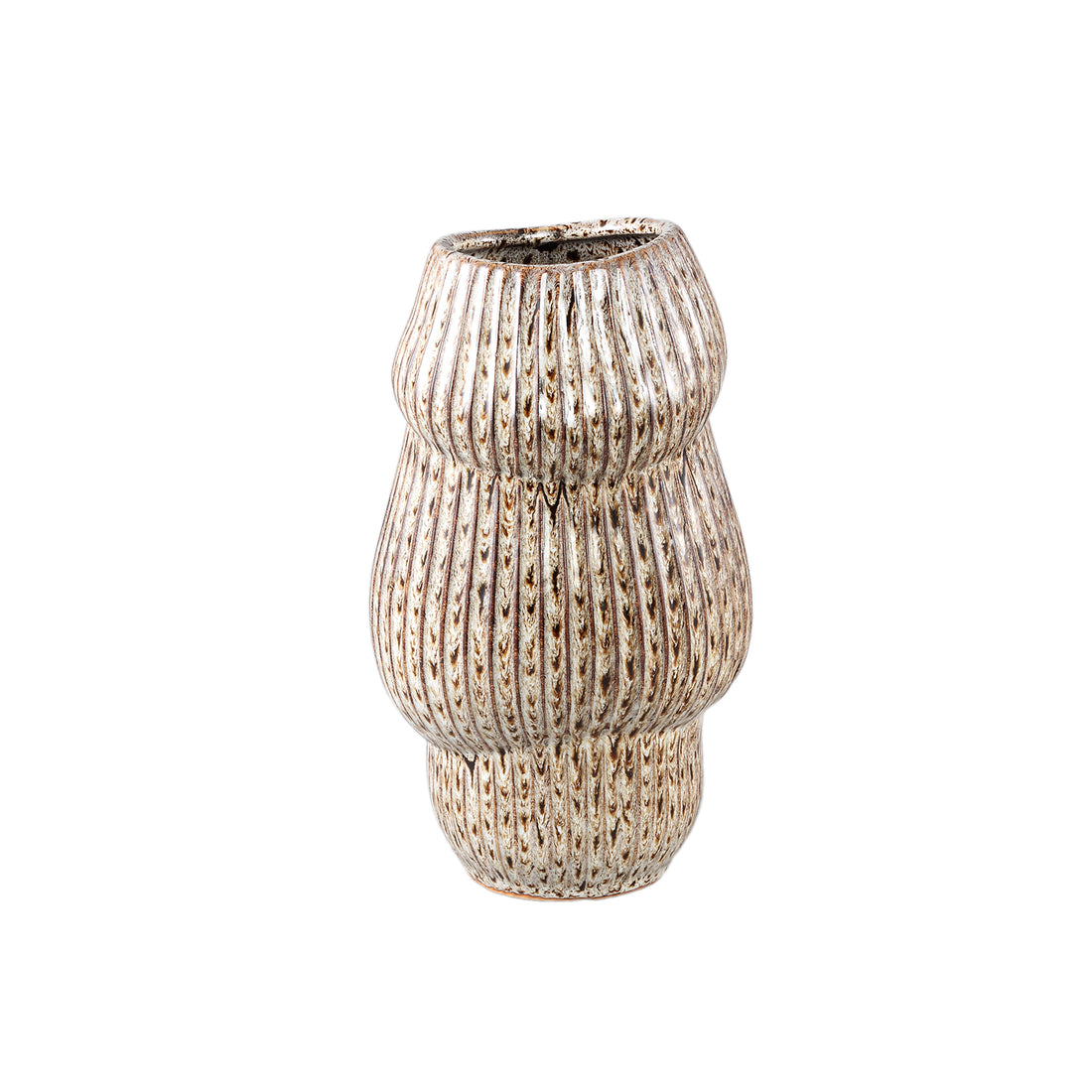 Colby Brown Kersmiek Pot Round Shaped Lines High S Ø16xH30cm PTMD