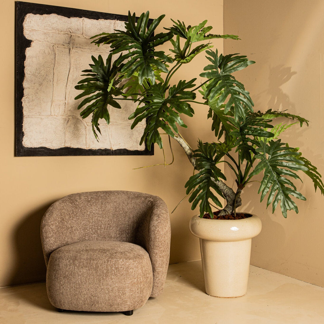 Tree Green Spring Rain Tree In Black Pot 170x120x170cm PTMD