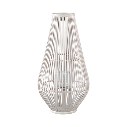 Laterne Lysia L- 35x35x68 cm - Glas - Weiß PTMD