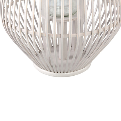 Laterne Lysia L- 35x35x68 cm - Glas - Weiß PTMD