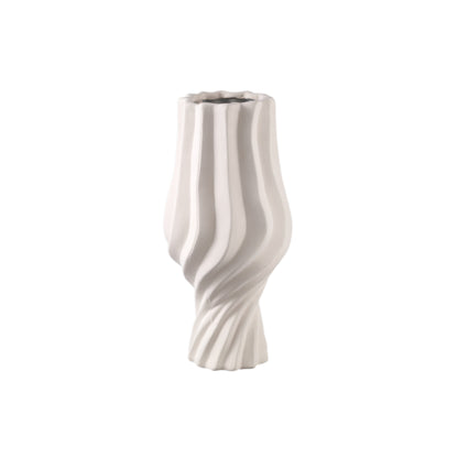 Clair Cream Keramik-Swirl-Vase Groß PTMD