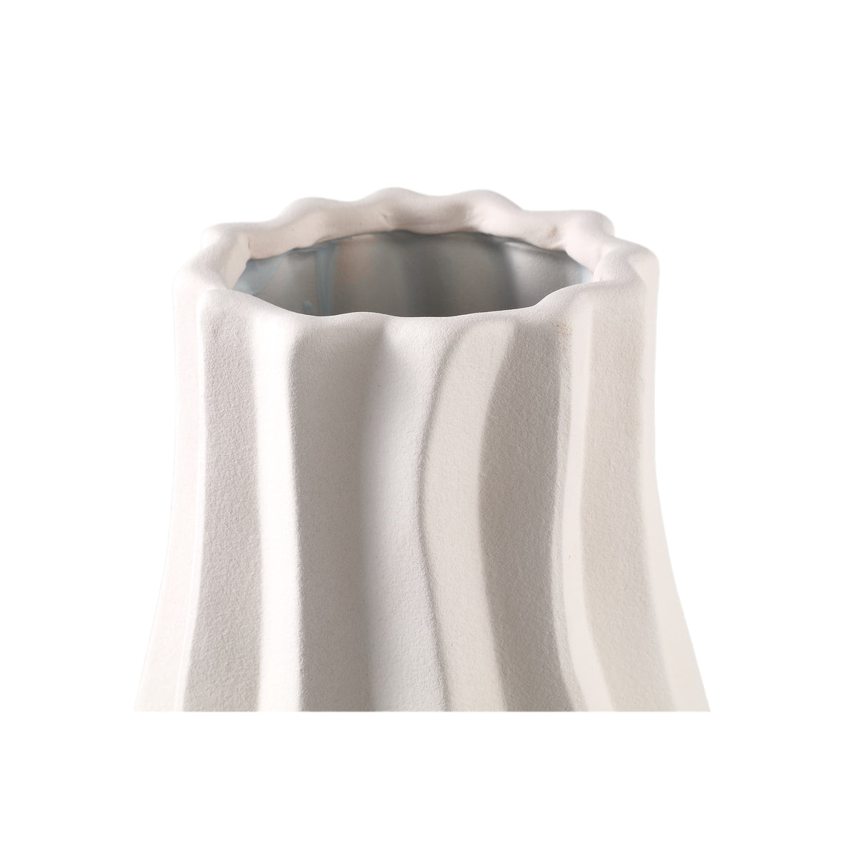 Clair Cream Keramik-Swirl-Vase Groß PTMD