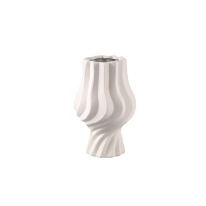 Clair Cream Ceramic Swirl Vase Klein PTMD