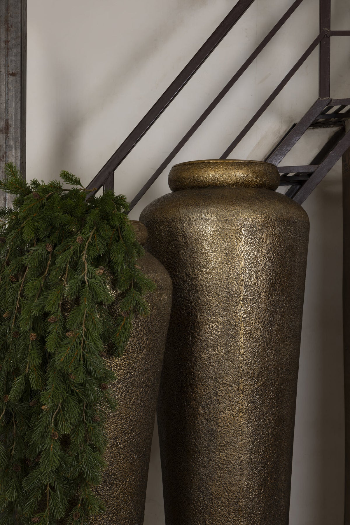 Blumentopf Zavir - 50x50x173 cm - Aluminium - Gold PTMD
