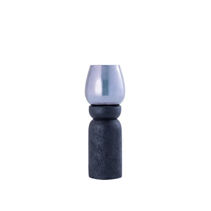 Windlicht Qez Mangohout Zwart Bundel van 3 PTMD