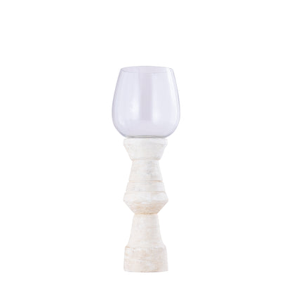 Windlicht Qez Mangohout Crème Bundel van 3 PTMD