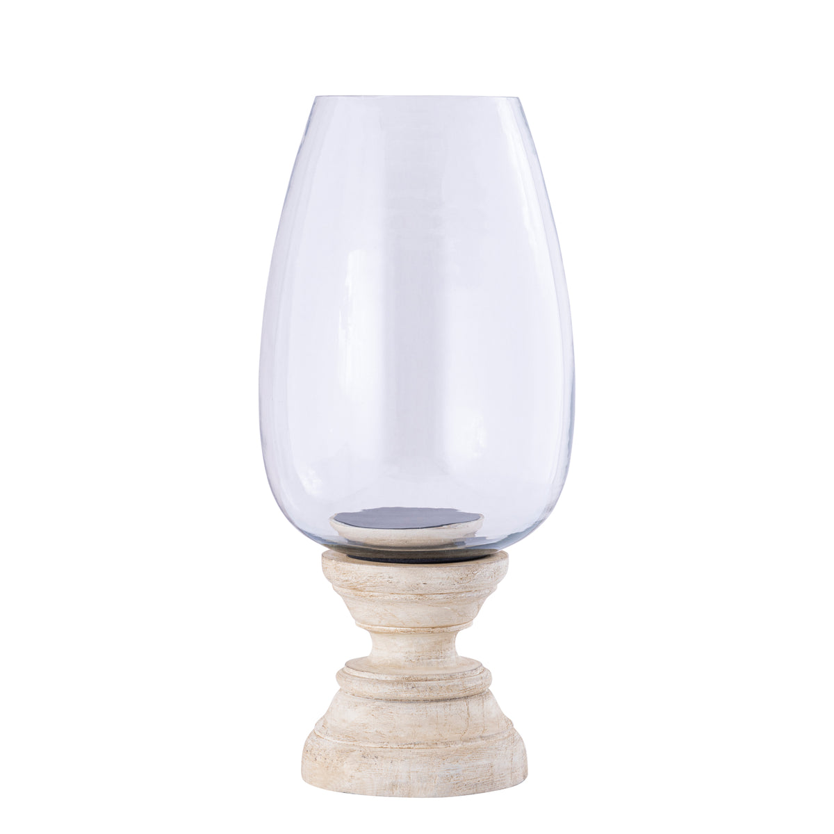 Windlicht Qez Mangoholz Creme XL Ø20x44cm PTMD