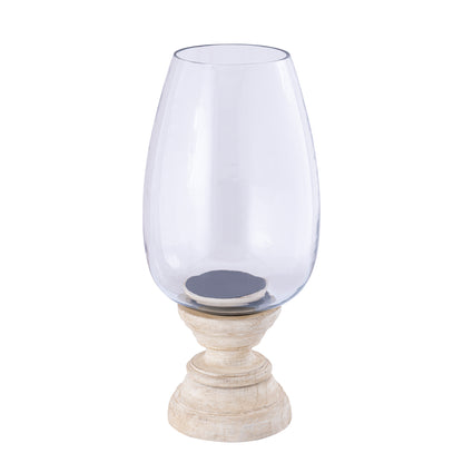 Windlicht Qez Mangoholz Creme XL Ø20x44cm PTMD