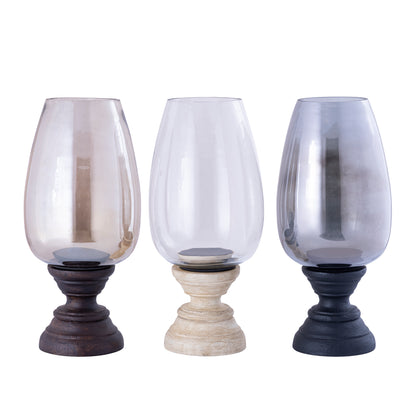 Windlicht Qez Mangoholz Creme XL Ø20x44cm PTMD