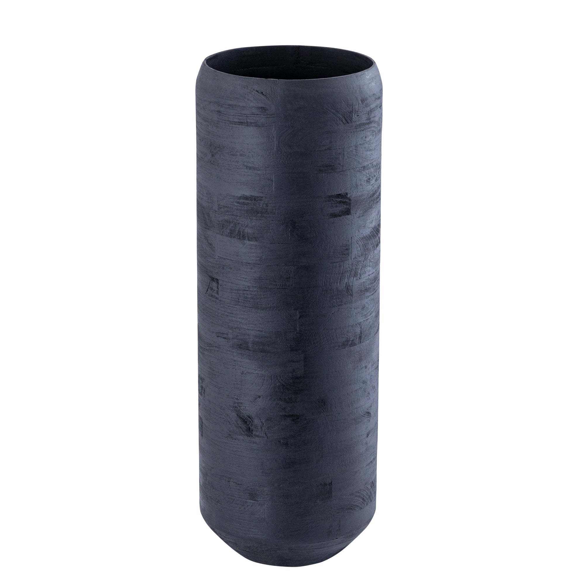 Gerd Black Mango Wood Pot Rounded Border L Dia30cmxH84cm PTMD