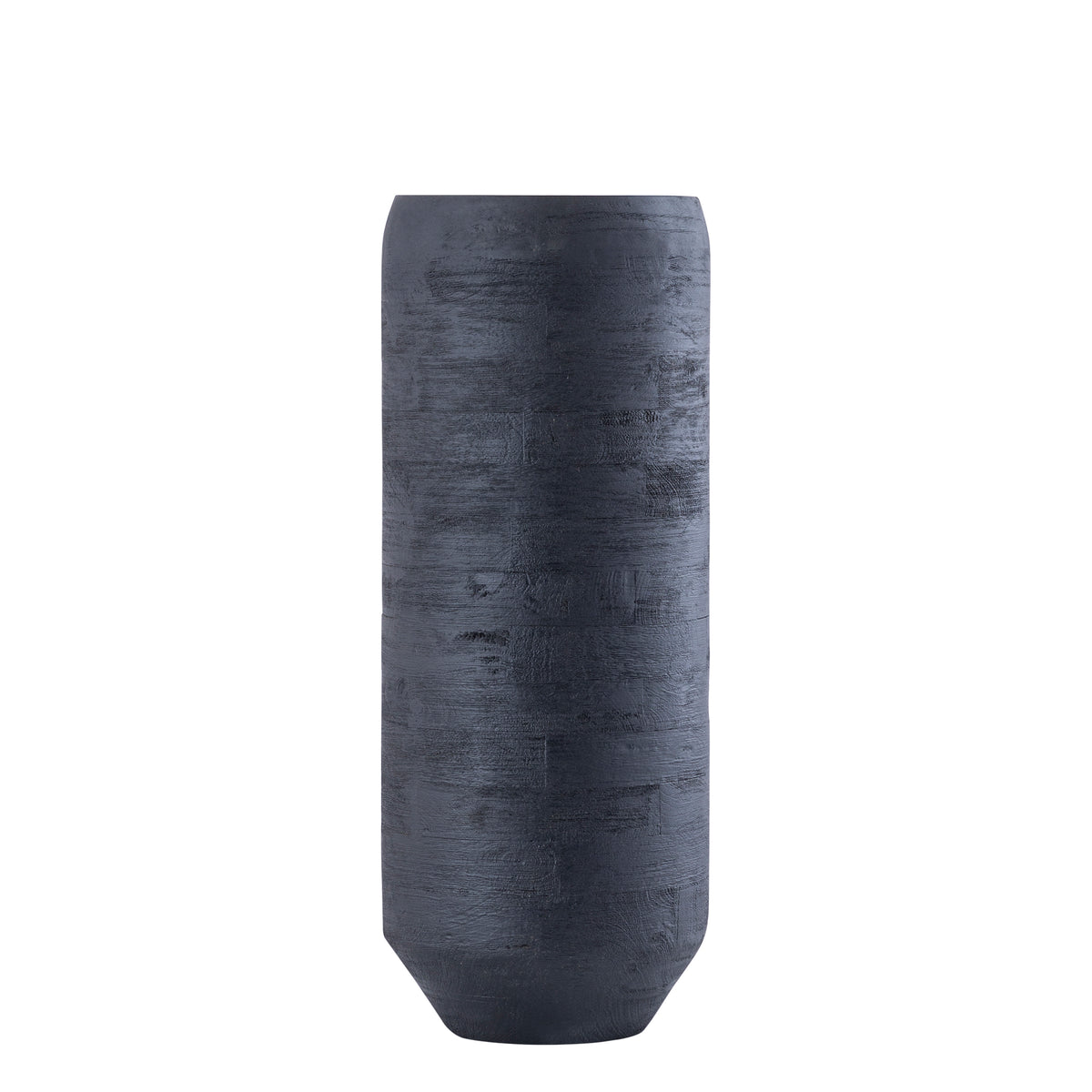 Gerd Black Mango Wood Pot Rounded Border M Dia24cmxH60cm PTMD