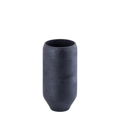 Gerd Black Mango Wood Pot Rounded Border S Dia20xH40cm PTMD