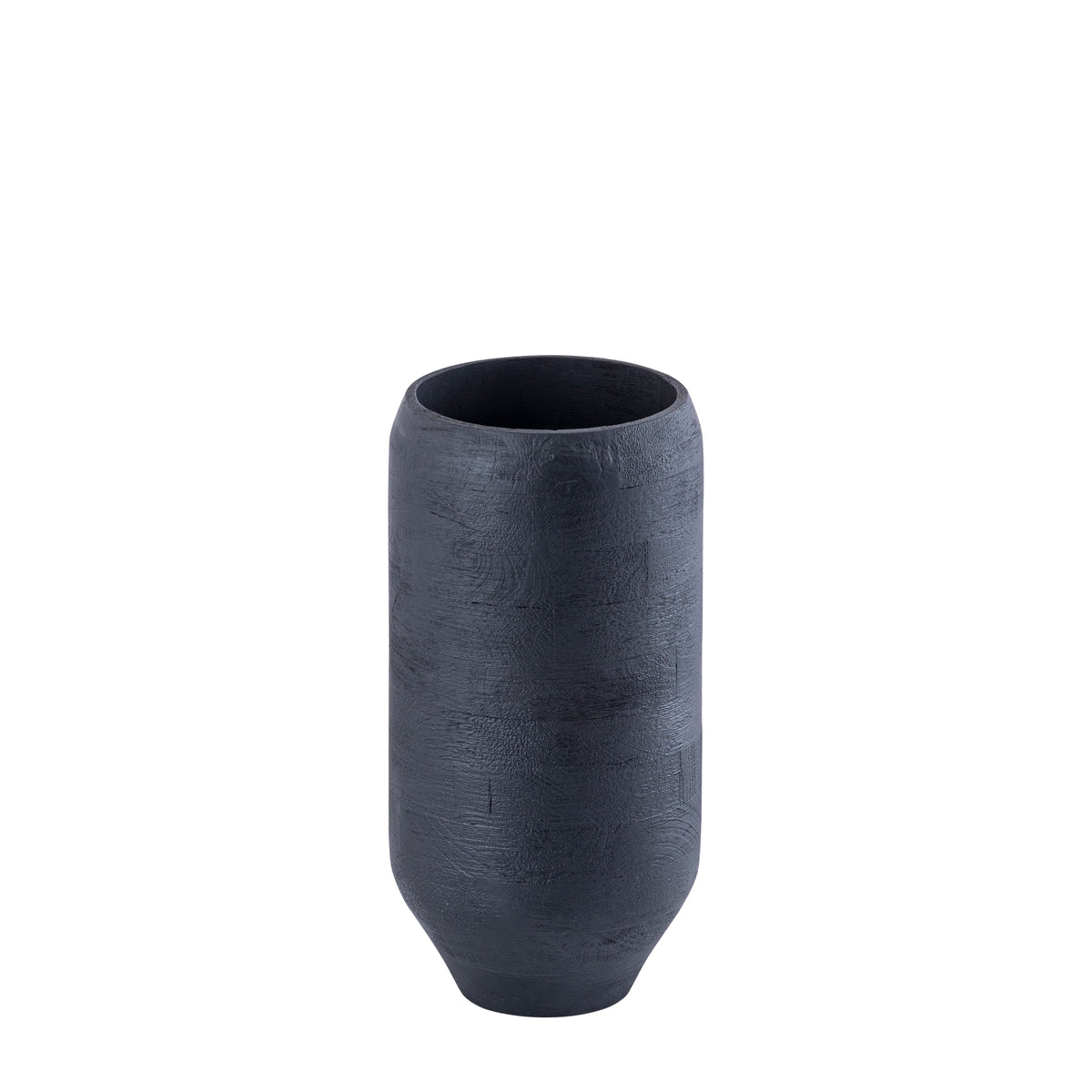 Gerd Black Mango Wood Pot Rounded Border S Dia20xH40cm PTMD