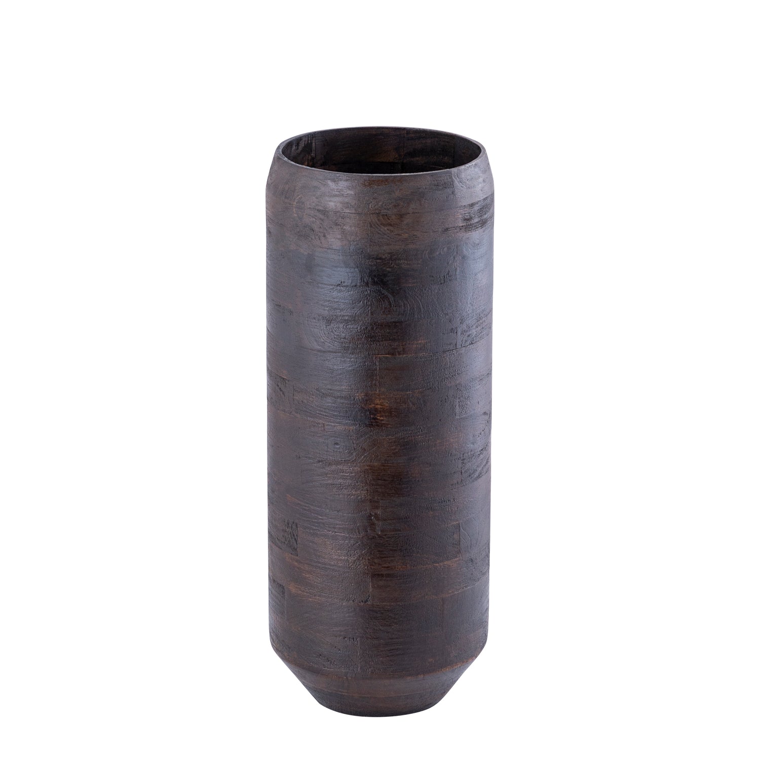 Gerd Brown Mango Wood Pot Rounded Border M Dia 24cmxH60cm PTMD