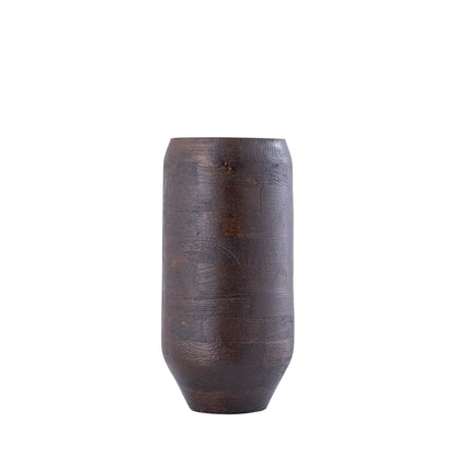 Gerd Brown Mango Wood Pot Rounded Border S Dia 20cmxH40cm PTMD