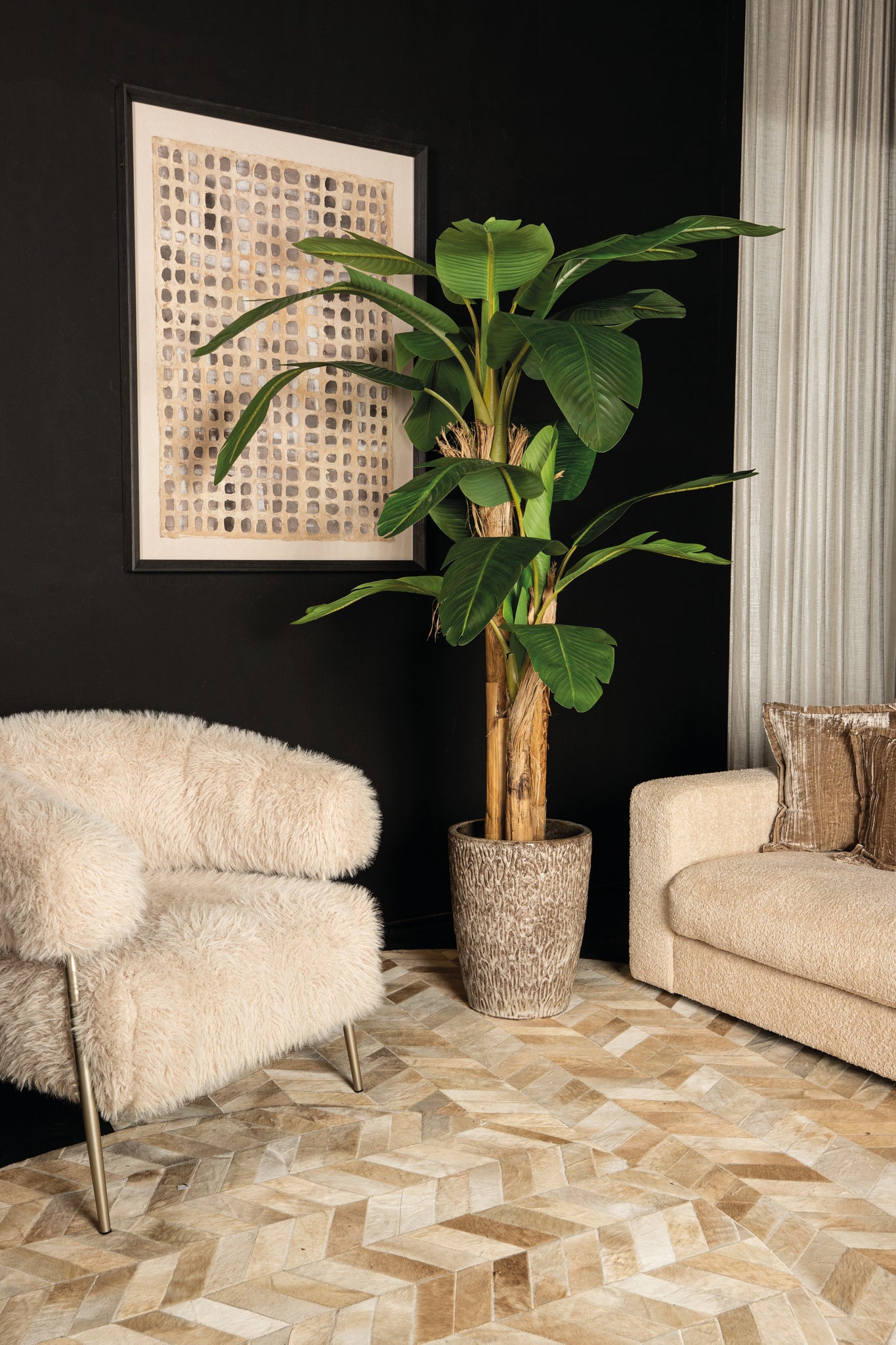 Tree Green PE Real Touch Banana Tree M 133x149x208cm PTMD