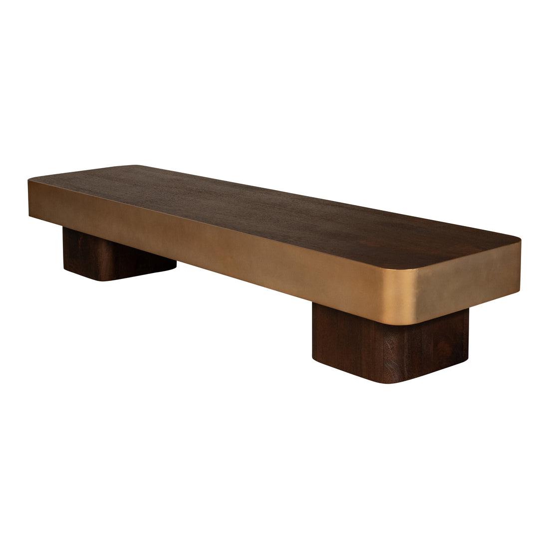 Warren Salontafel Bruin Hout met Goud Metaal PTMD
