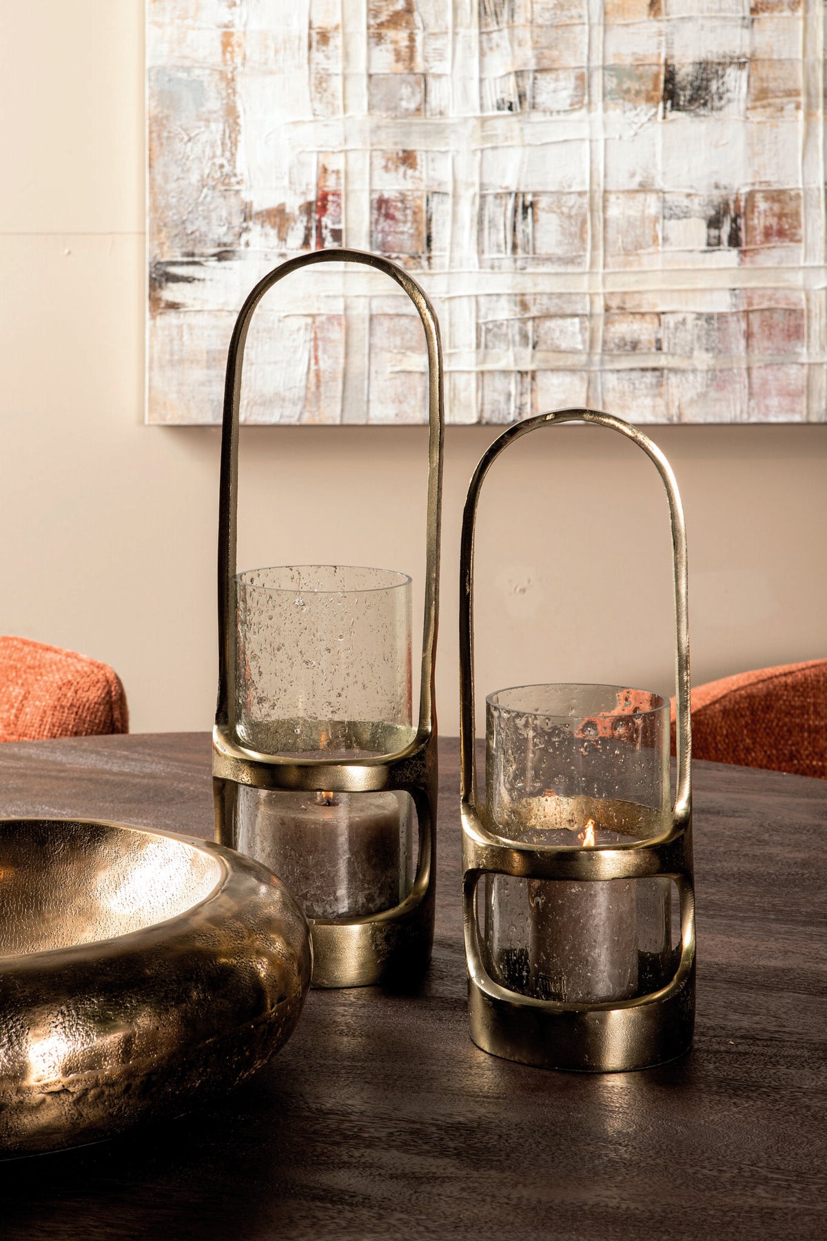 Laterne Rahana L - 15x15x49 cm - Aluminium - Gold PTMD