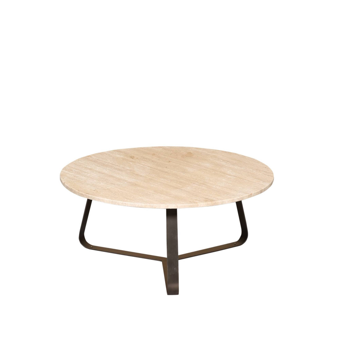 Salontafel Micka Zwart Travertine Rond Medium PTMD