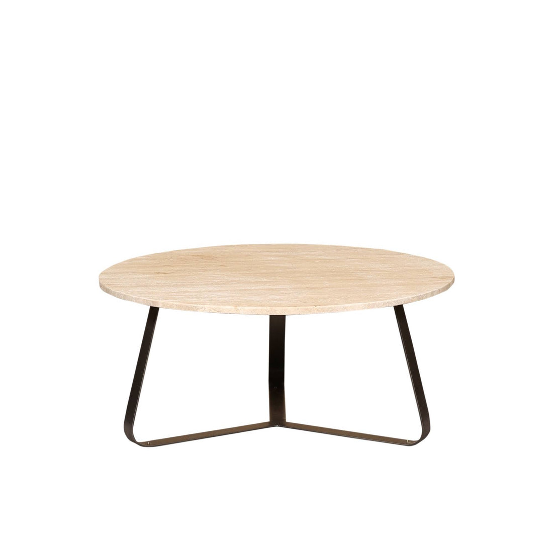 Salontafel Micka Zwart Travertine Rond Medium PTMD