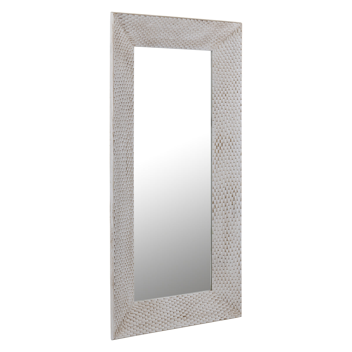 Chinasa White Rect Mdf Mirror Gold Finish Low 80x9x160 cm PTMD