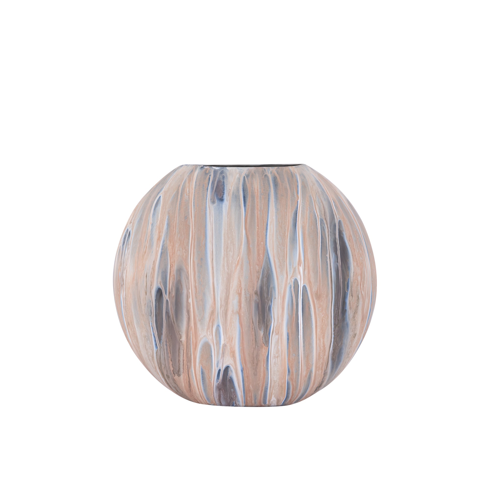 Meriko Brown Oval Iron Pot Matt Enamel Finish S 40x14x35cm PTMD