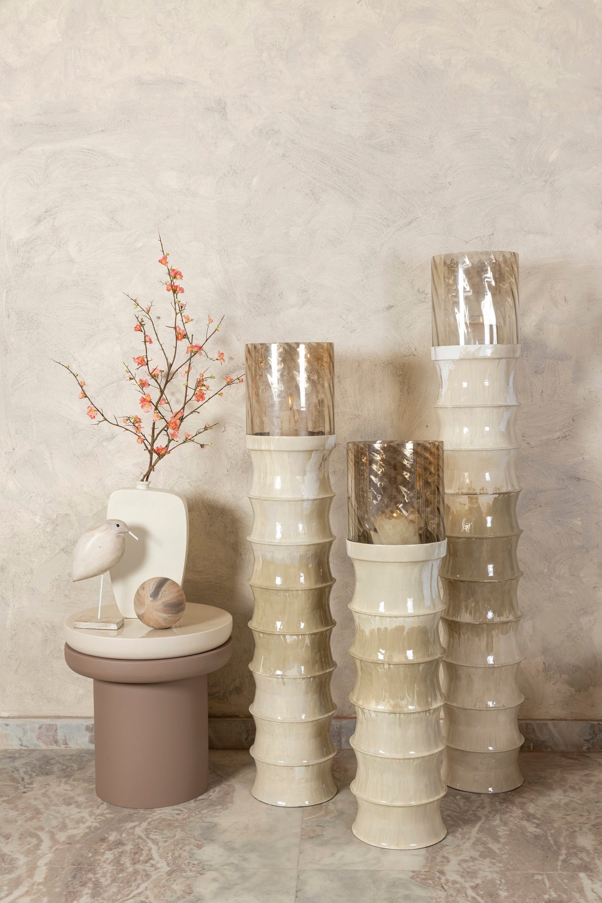 Windlicht Kaylyne Crème Emaille Small PTMD