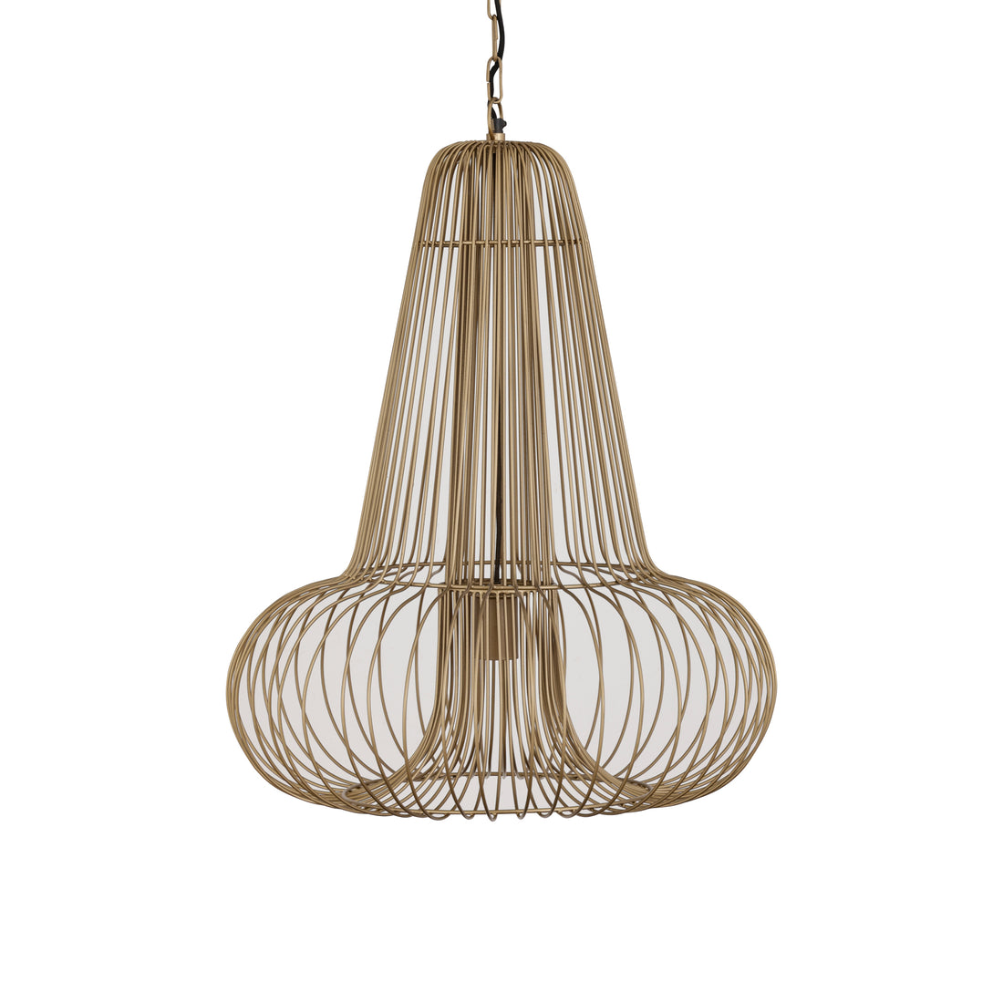 Aluesi Antique Brass Iron Wired Hanging Lamp PTMD