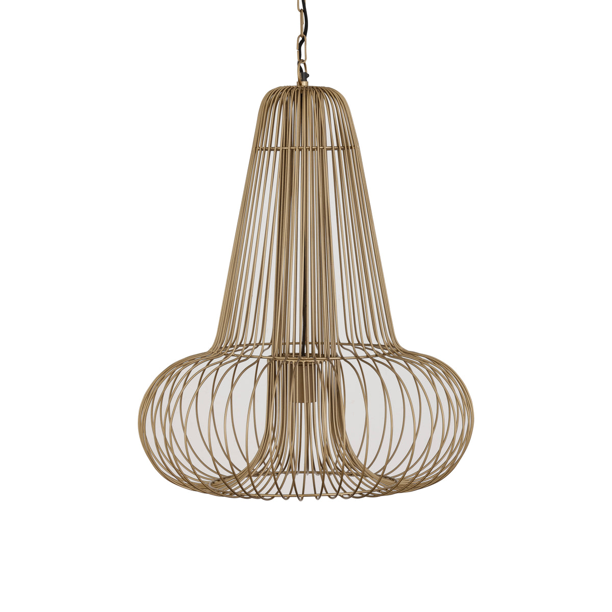 Aluesi Antique Brass Iron Wired Hanging Lamp PTMD