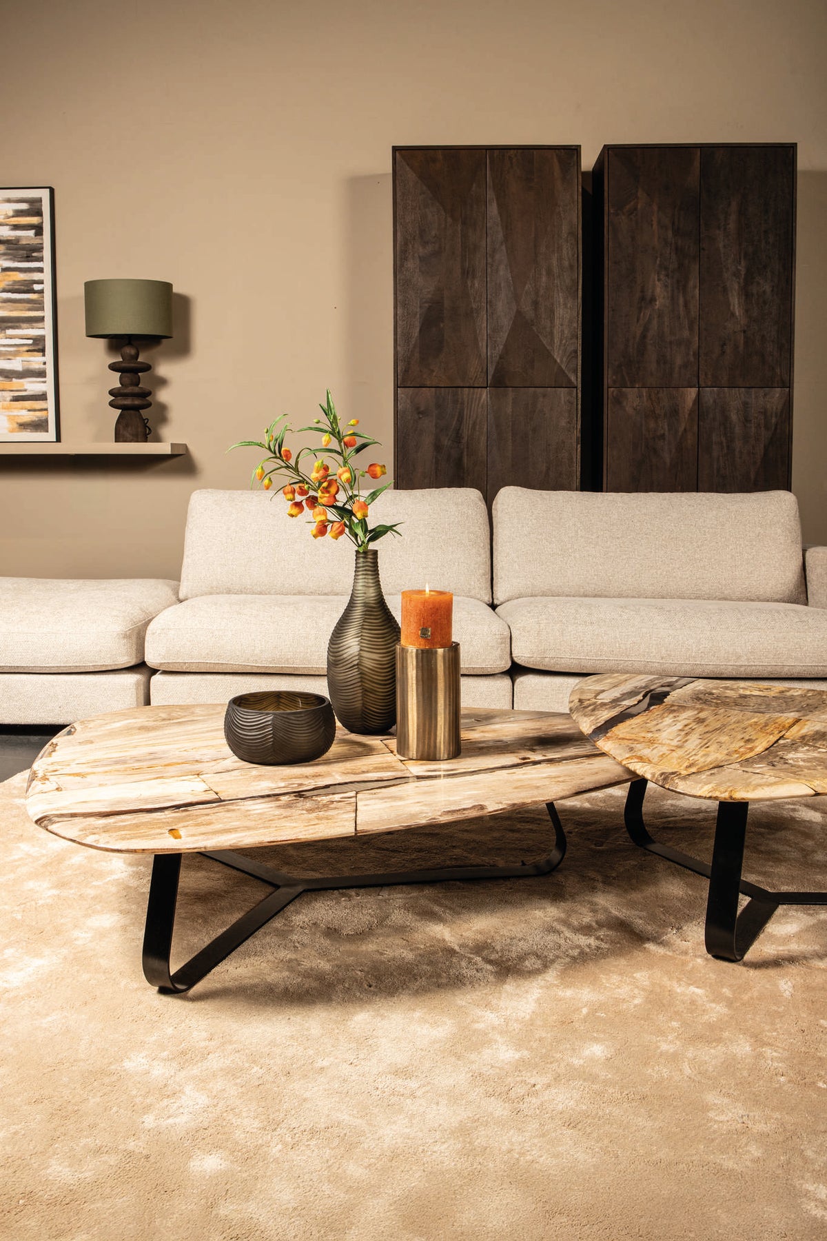 Couchtisch Deeba versteinertes Holz 130 PTMD