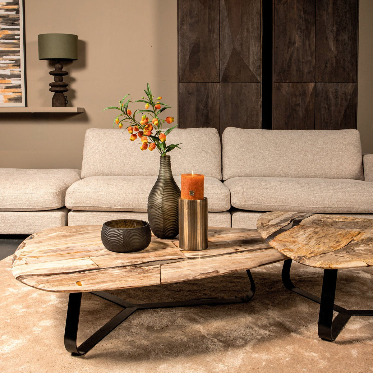 Couchtisch Deeba versteinertes Holz 130 PTMD