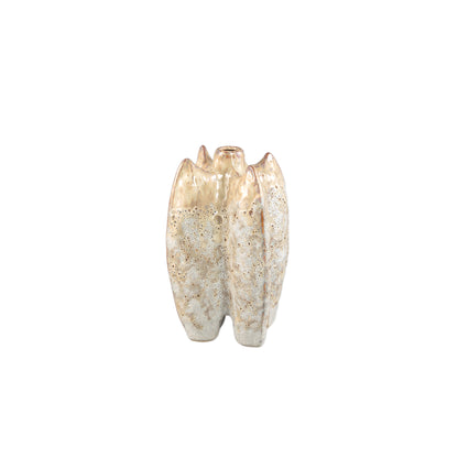 Shareece Cream Ceramic Shaped Vase Small 	Dia13.5xH23.5cm PTMD
