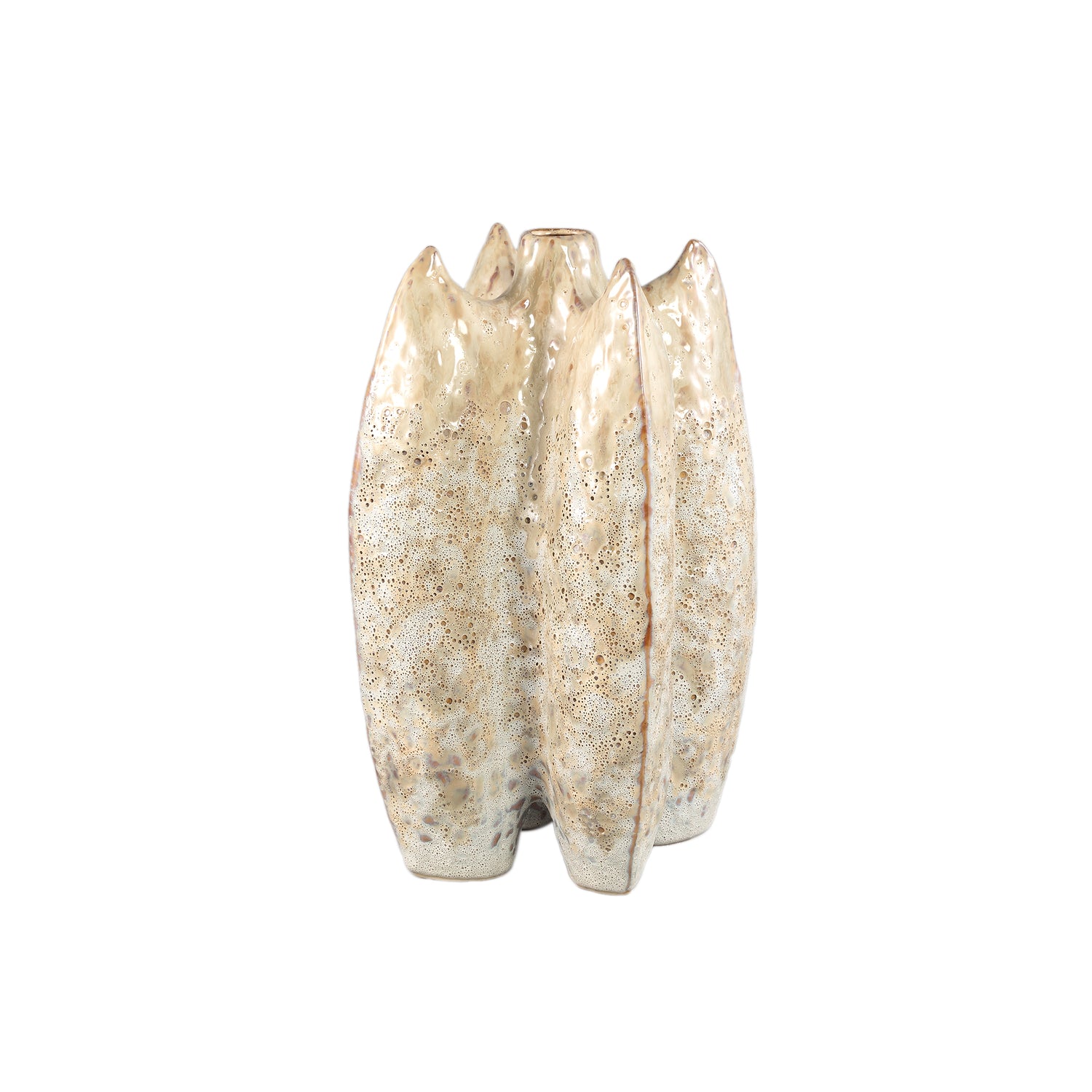 Shareece Cream Ceramic Shaped Vase Large Dia19.5 x H36cm PTMD