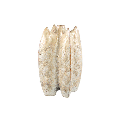 Shareece Cream Ceramic Shaped Vase Large Dia19.5 x H36cm PTMD