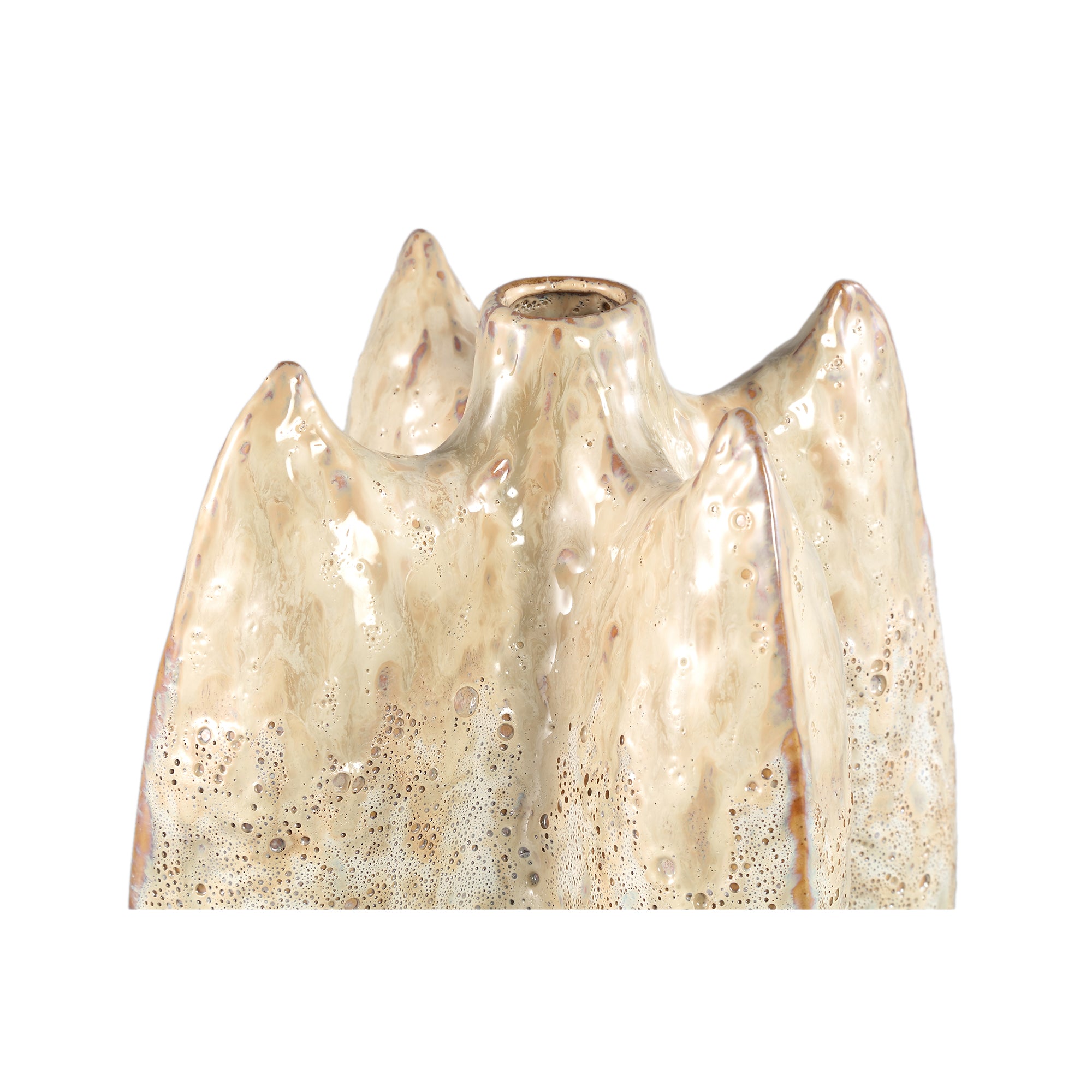 Shareece Cream Ceramic Shaped Vase Large Dia19.5 x H36cm PTMD