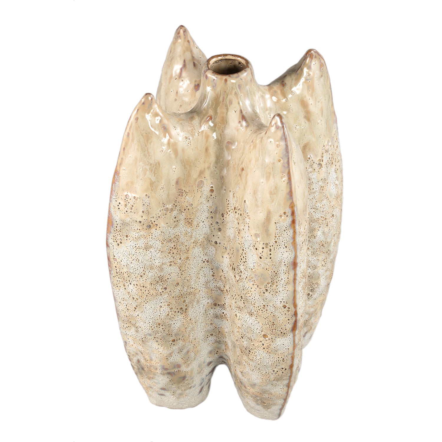 Shareece Cream Ceramic Shaped Vase Large Dia19.5 x H36cm PTMD