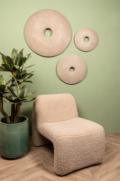 Kathelle Cream Poly Round Sandstone Wallpanel S PTMD