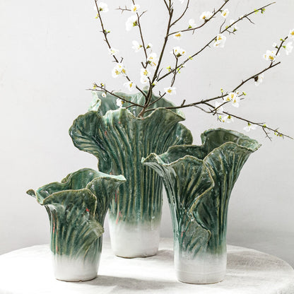 Chinese Kool Vaas Swing Groen Keramiek Large PTMD