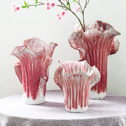 Chinese Kool Vaas Swing Roze Keramiek Large PTMD