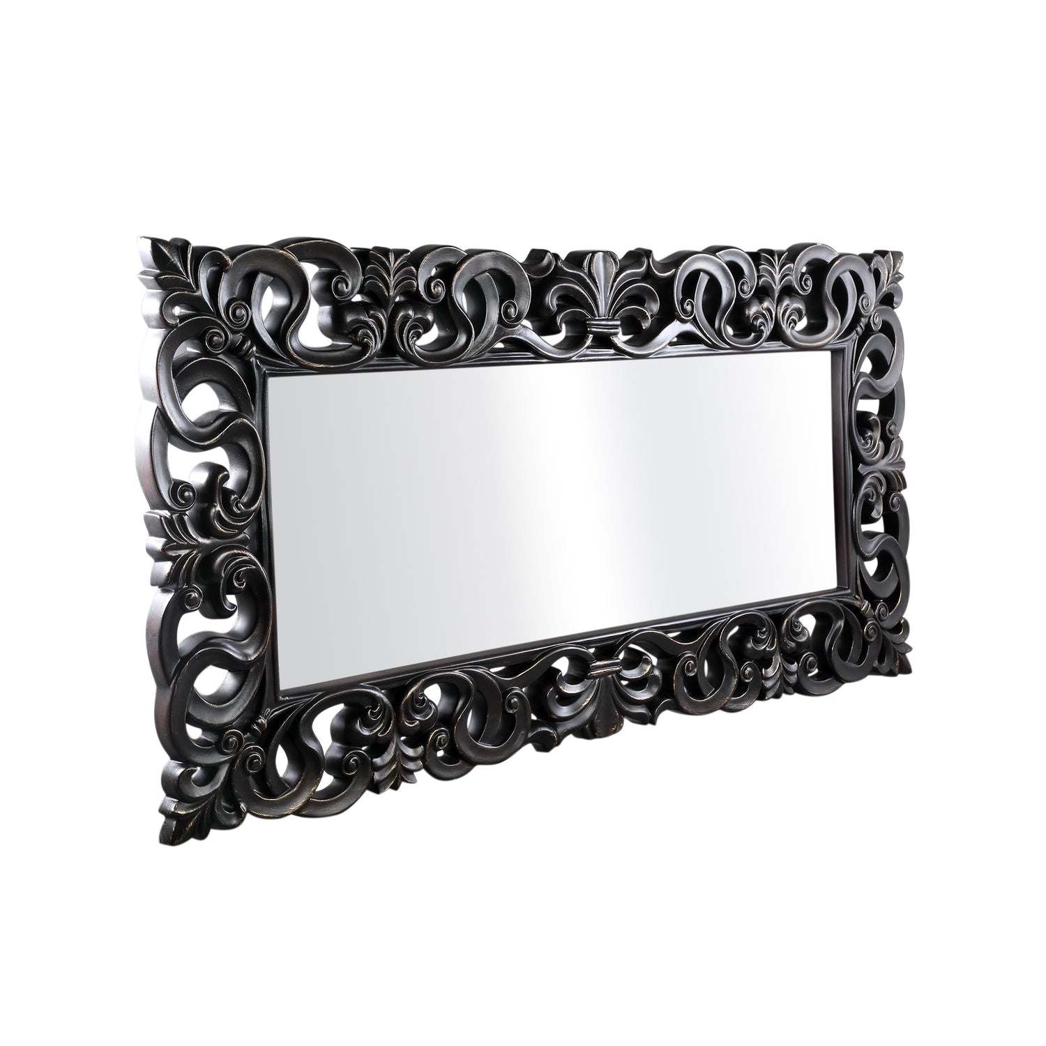 Morrigan Black Poly Classical Mirror Rectangle PTMD