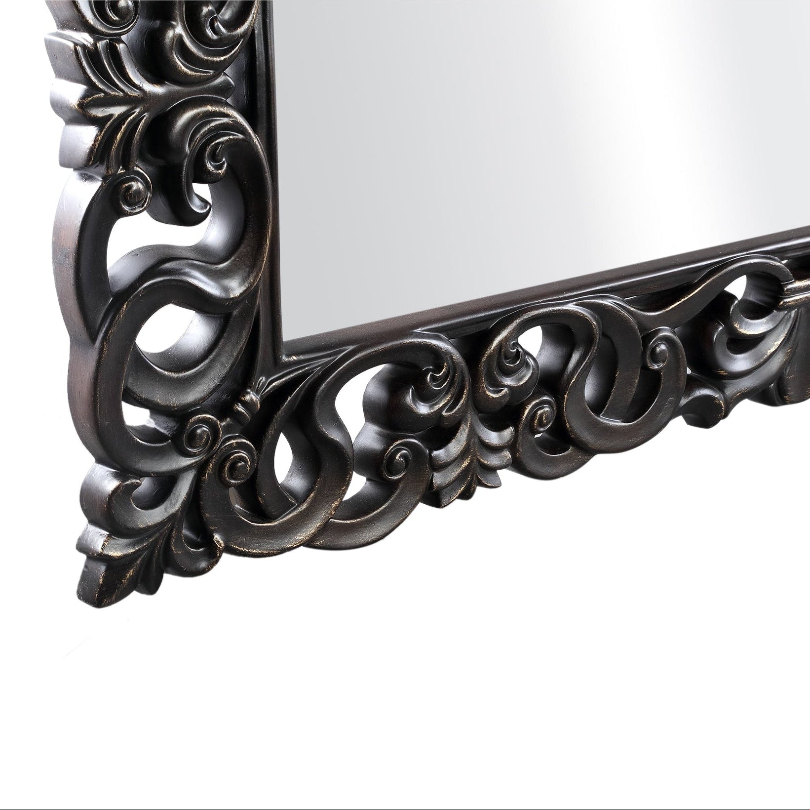 Morrigan Black Poly Classical Mirror Rectangle PTMD