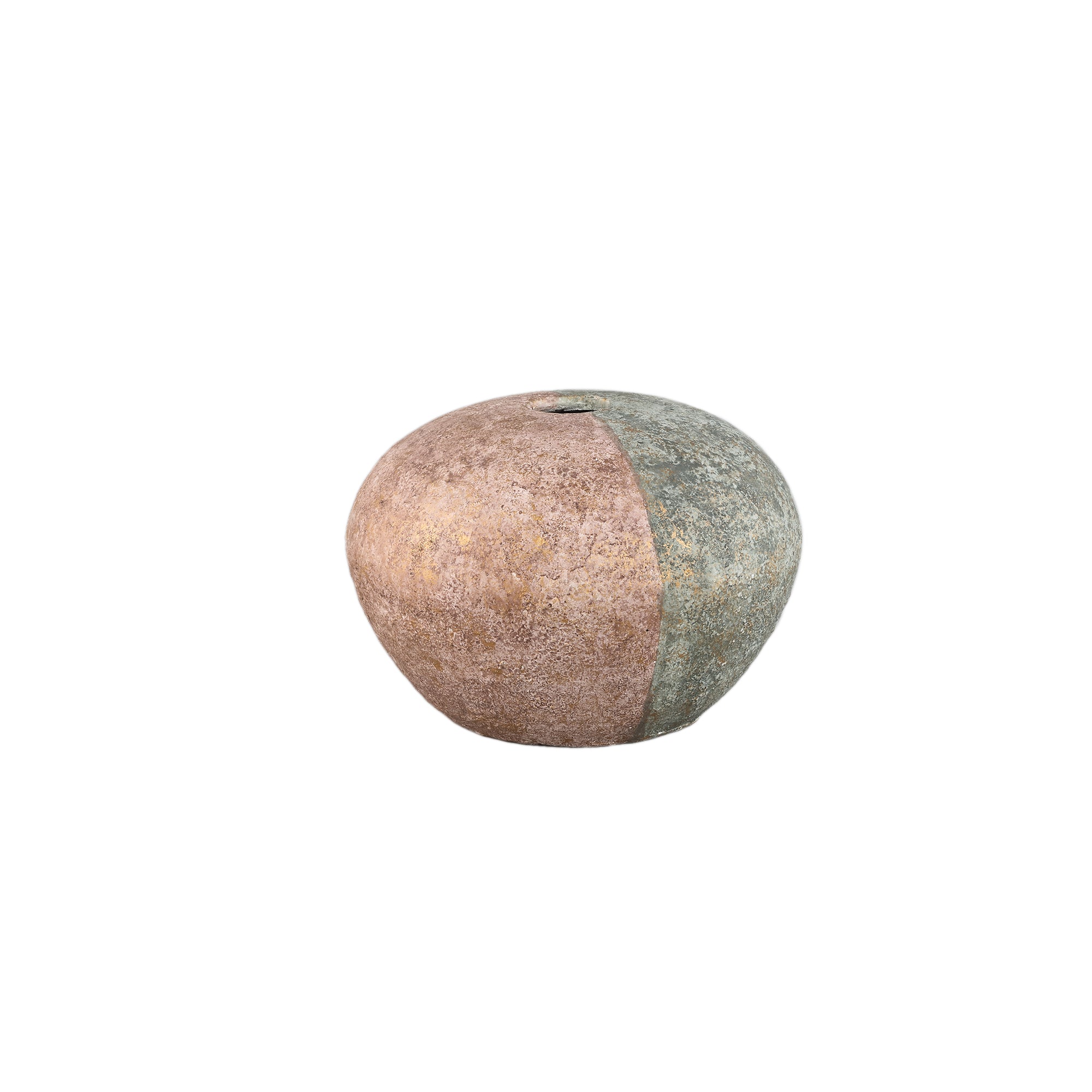 Chareece Cement Vaas Grijs Half Bruin Rond S Ø30xH20cm PTMD