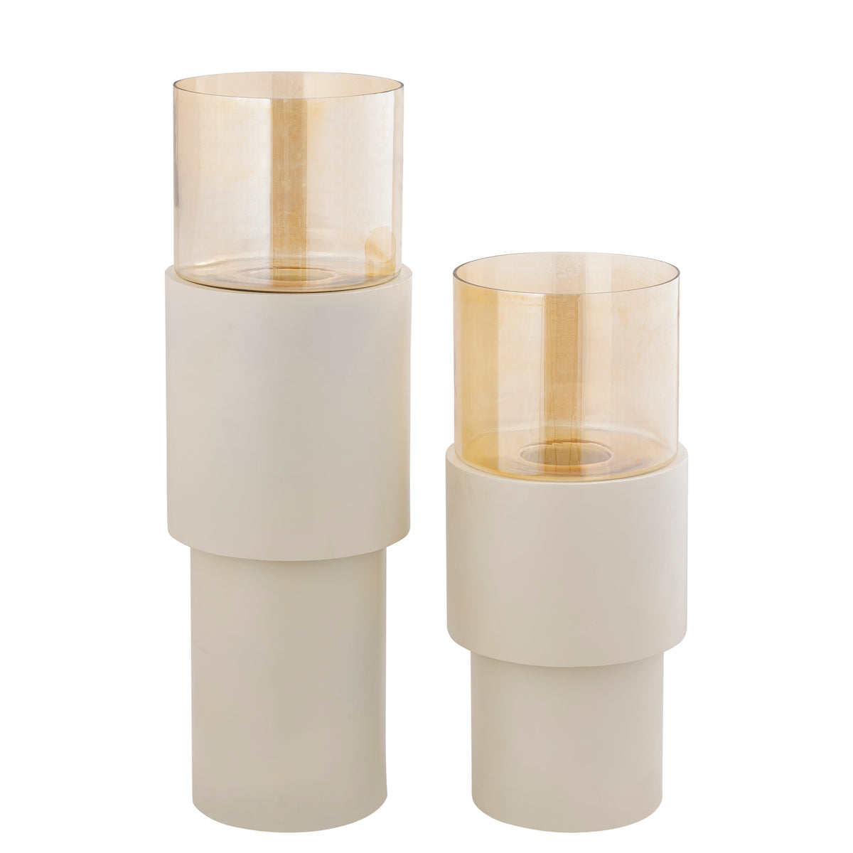 Soon Cream Eisen Bodenleuchte Glas S PTMD