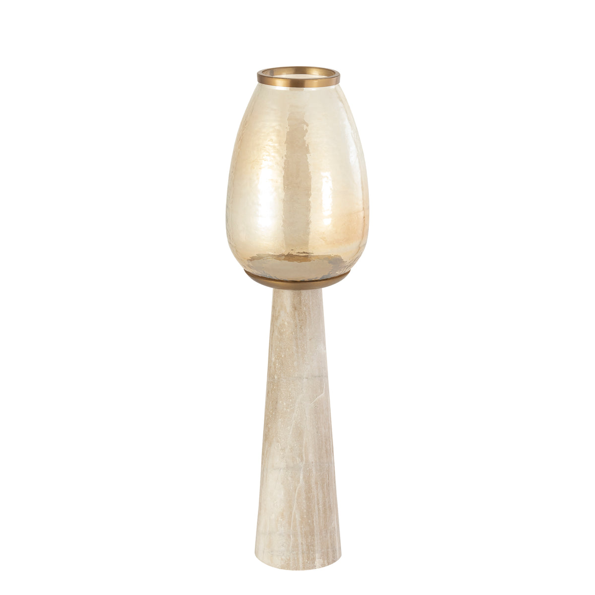 Berdand Beige Boden-Sturmlicht Luster-Glaskegel L PTMD