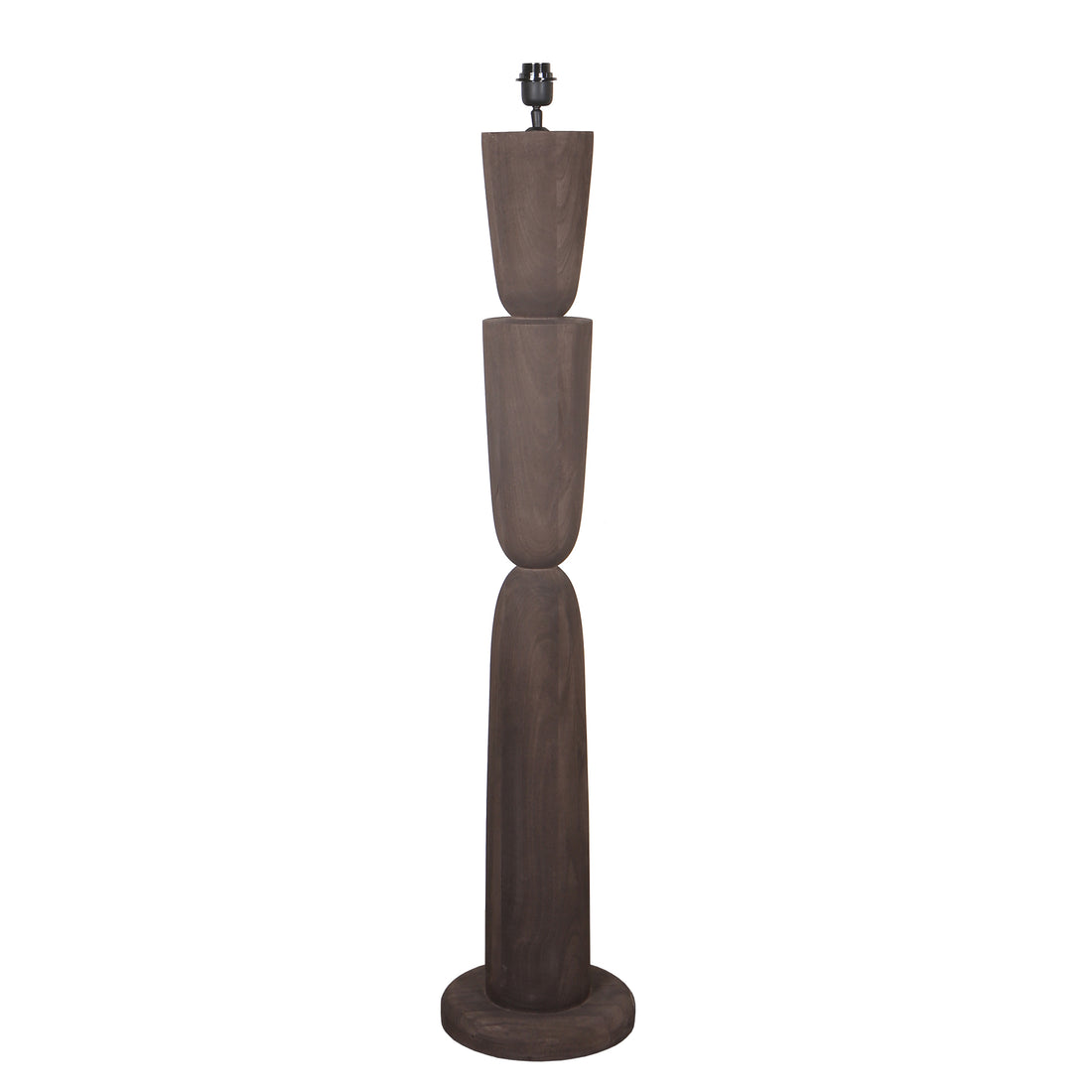 Lorinne Brown mango wood layered floor lamp base PTMD