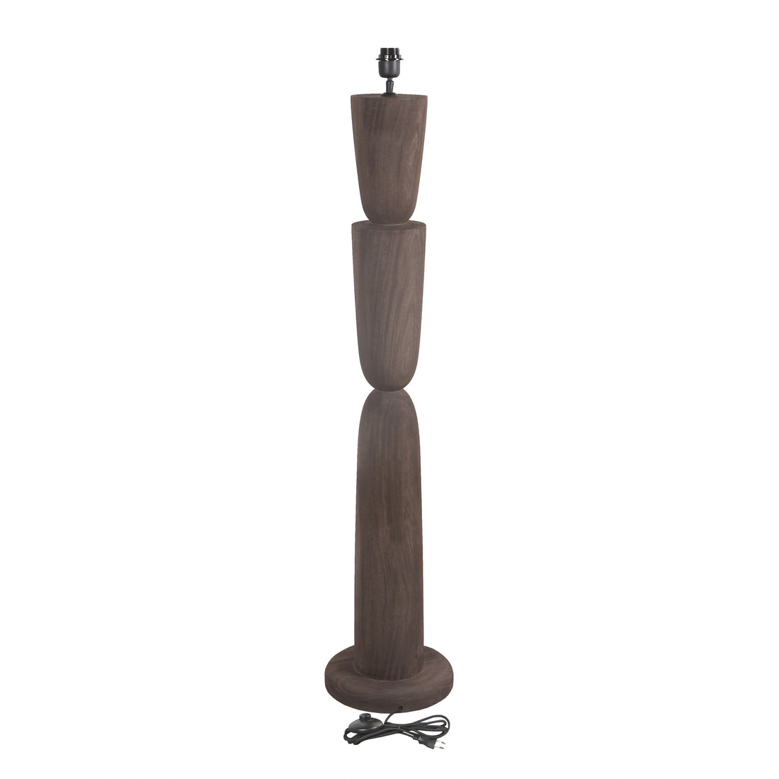 Lorinne Brown mango wood layered floor lamp base PTMD