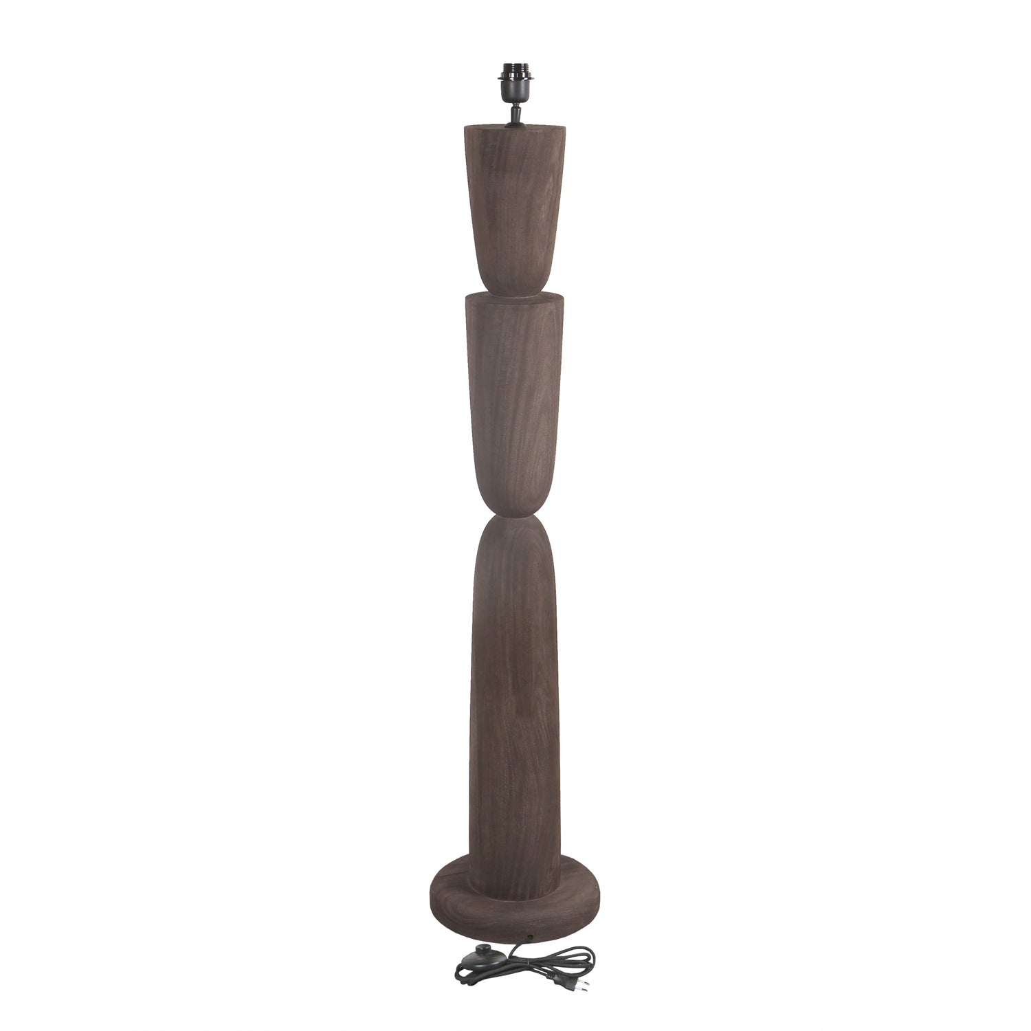 Lorinne Brown mango wood layered floor lamp base PTMD