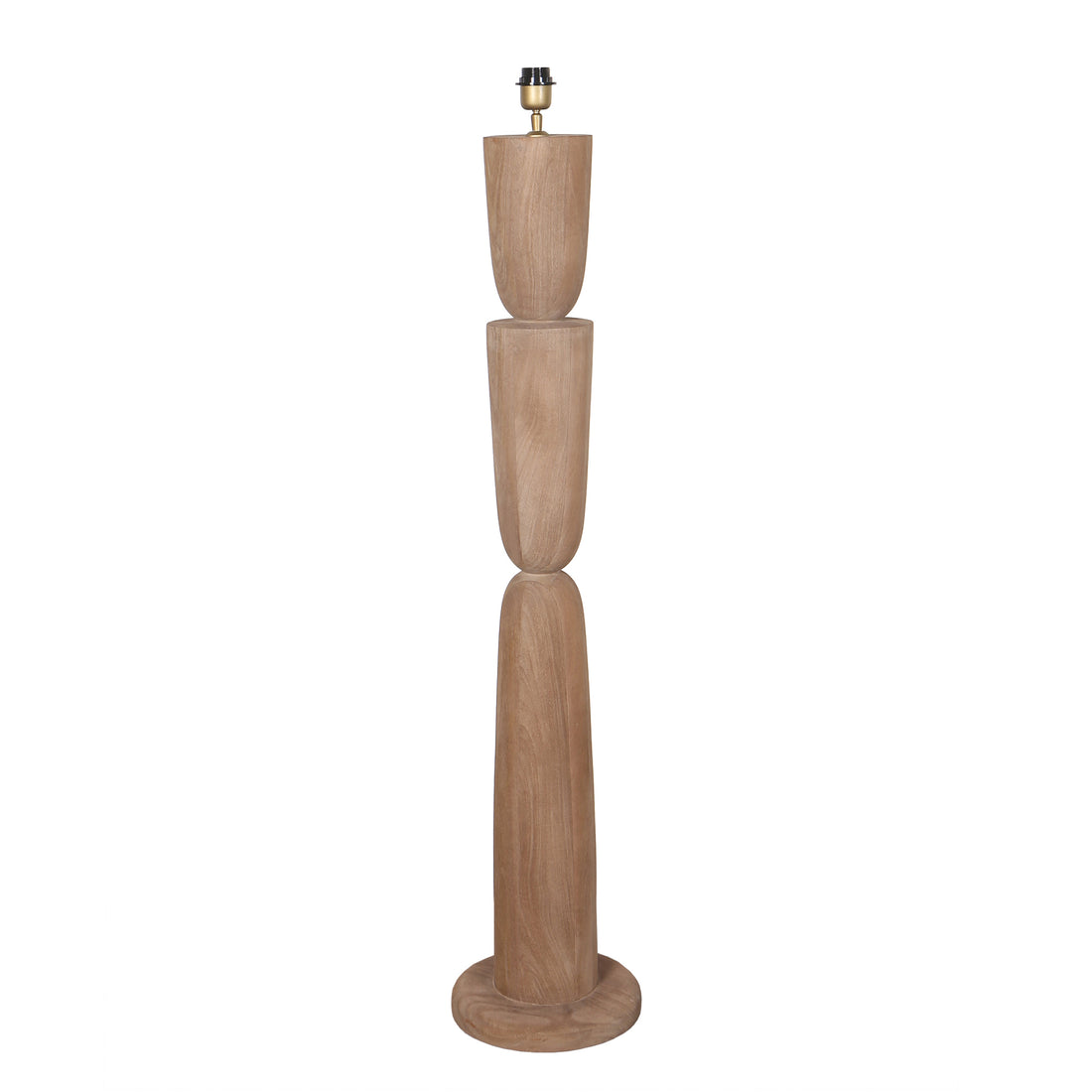 Lorinne Natural mango wood layered floor lamp base PTMD