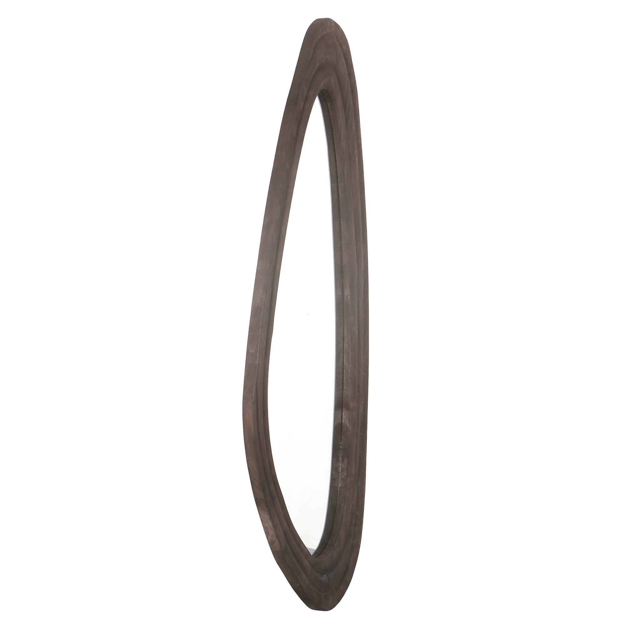 Santin Brown mango wood organic triangle Spiegel PTMD