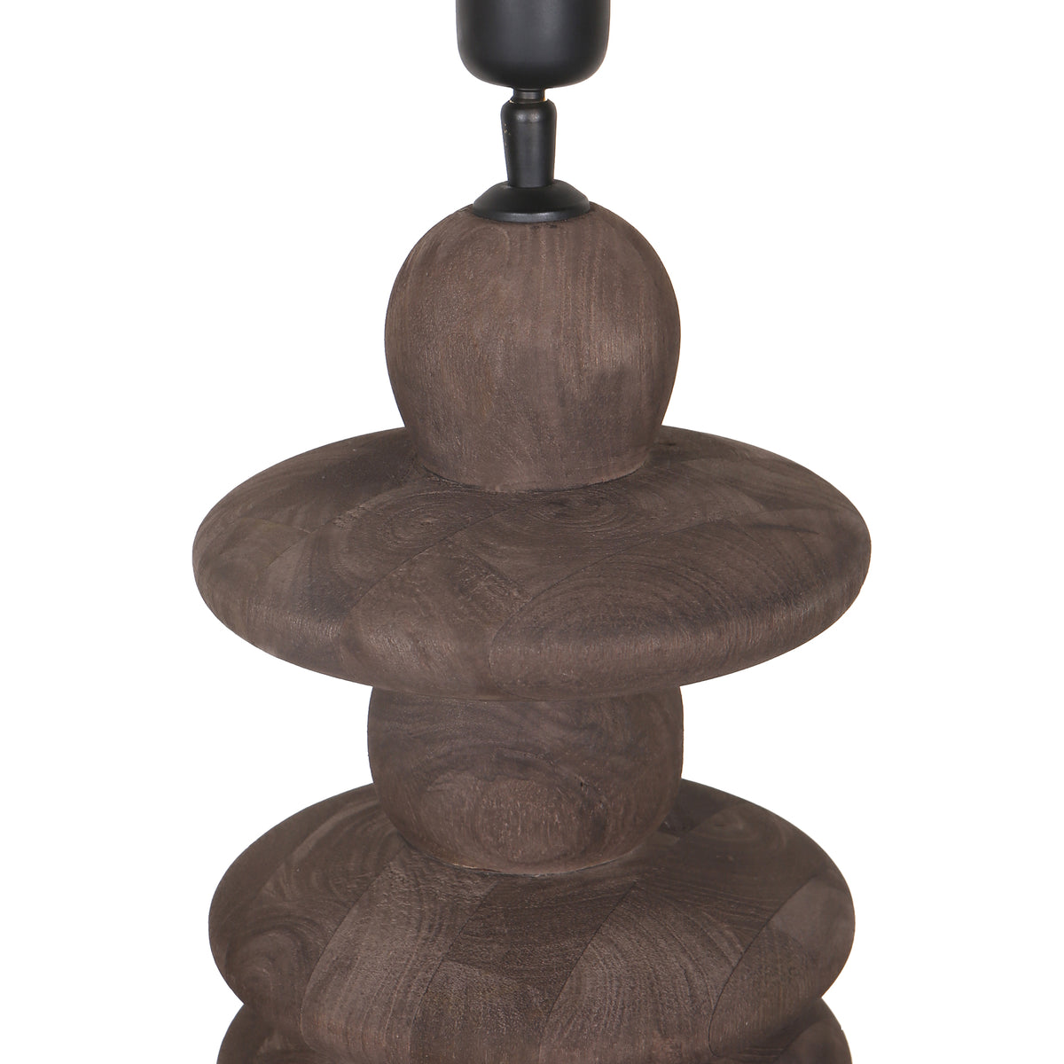 Callain Brown runde Tischlampenbasis aus Mangoholz PTMD